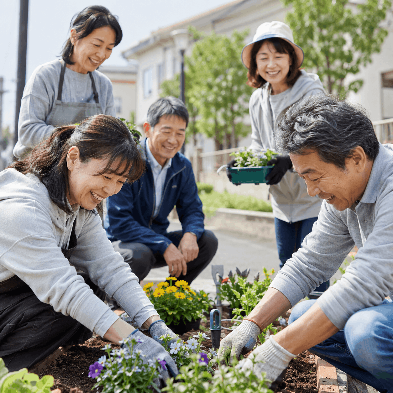 趣味の時間を楽しむ様子