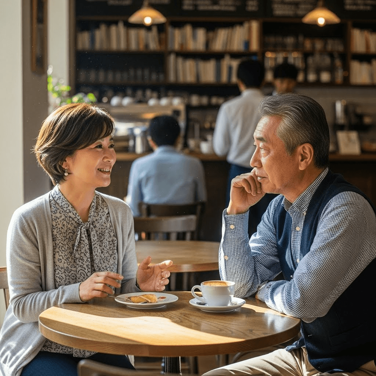手を繋いで歩く温かいご夫婦